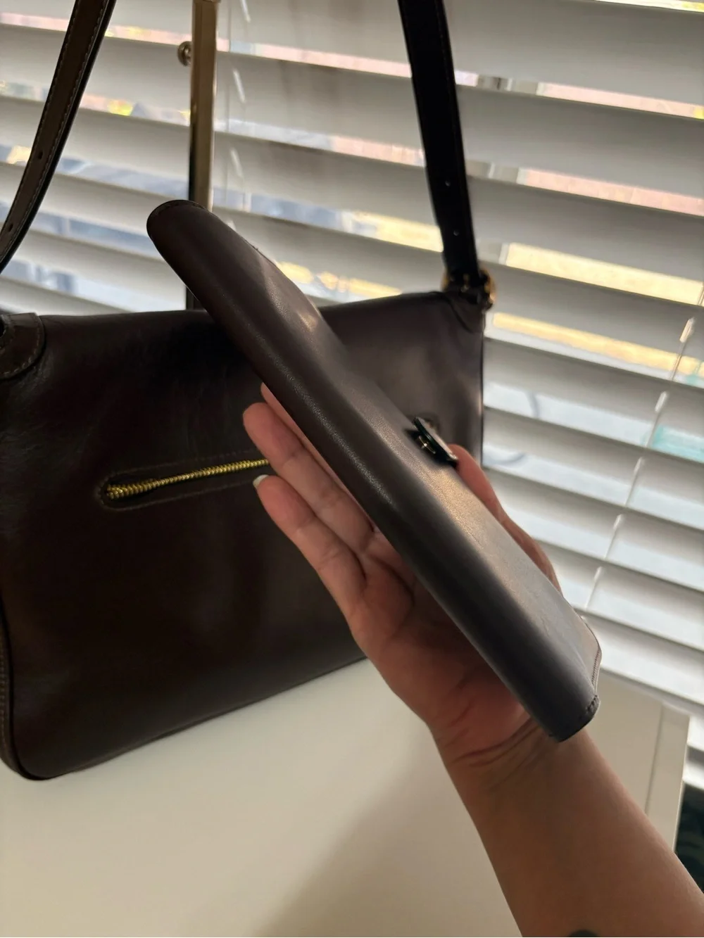 🤎✨Coach Large Etta Flap Bag In Espresso with Matching Wallet✨🤎